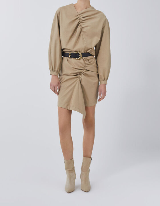 OUSMA GATHERED FRONT DRESS